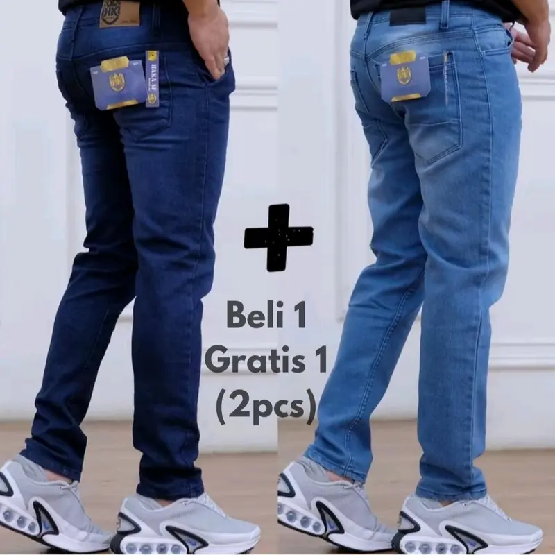 Celana Jeans Panjang Pensil Pria Celana jeans pensil melar Beli 1 Gratis 1